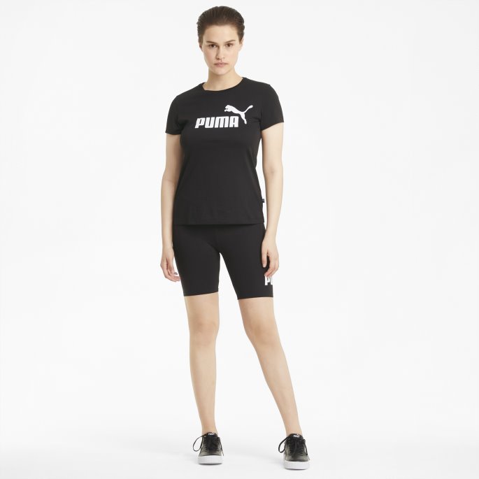 Puma På Tilbud Svart Essentials Logo Dame T-skjorte