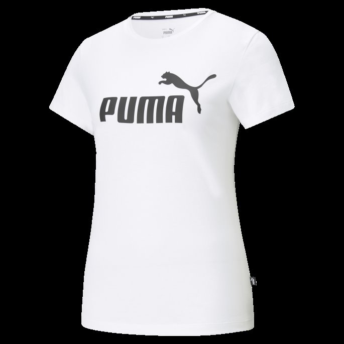 Puma På Tilbud Essensielle Logo Dame T-skjorte Hvit