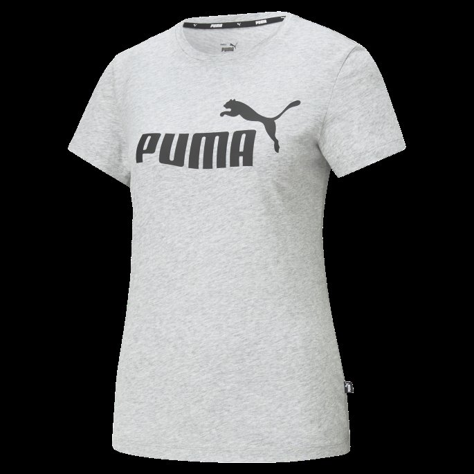 Lys Grå Lyng Puma På Tilbud Nødvendighet Logo Dame T-skjorte