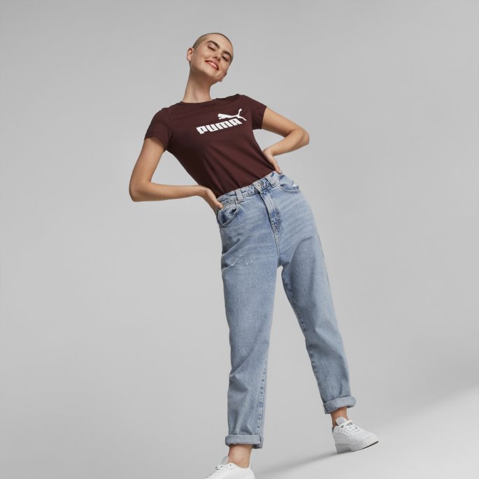 Essentials Logo Damet-skjorte Puma På Tilbud Aubergine