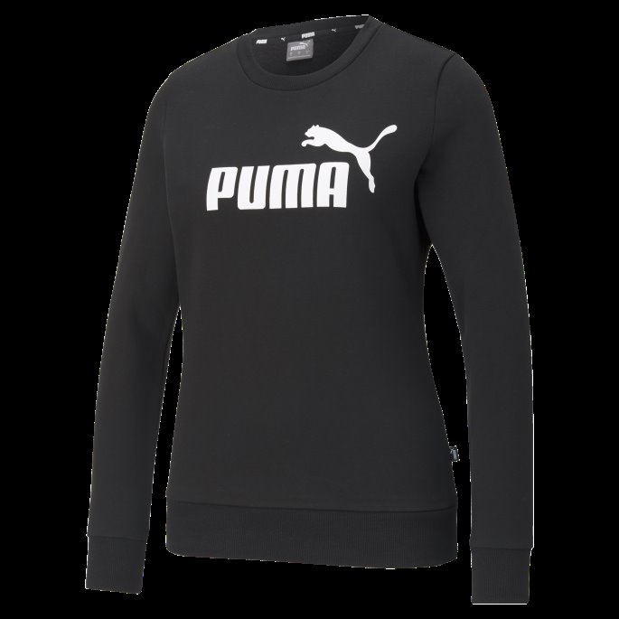 Puma På Tilbud Svart Nødvendighet-logo Damegenser Med Rund Hals