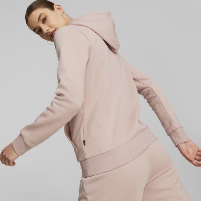 Puma På Tilbud Nødvendigheter Logo Fl Dame Hettegenser Rose Quartz