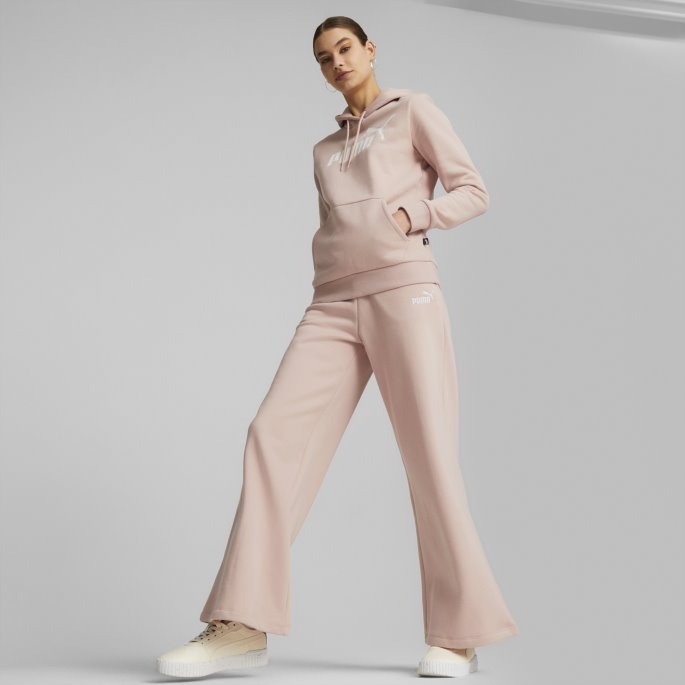Puma På Tilbud Nødvendigheter Logo Fl Dame Hettegenser Rose Quartz