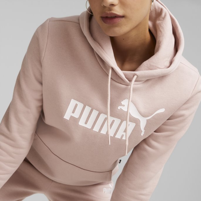 Puma På Tilbud Nødvendigheter Logo Fl Dame Hettegenser Rose Quartz