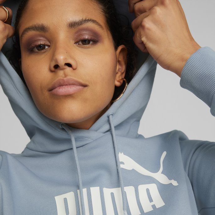 Essentials Logo Fl Dame Hettegenser Blå Vask Puma På Salg