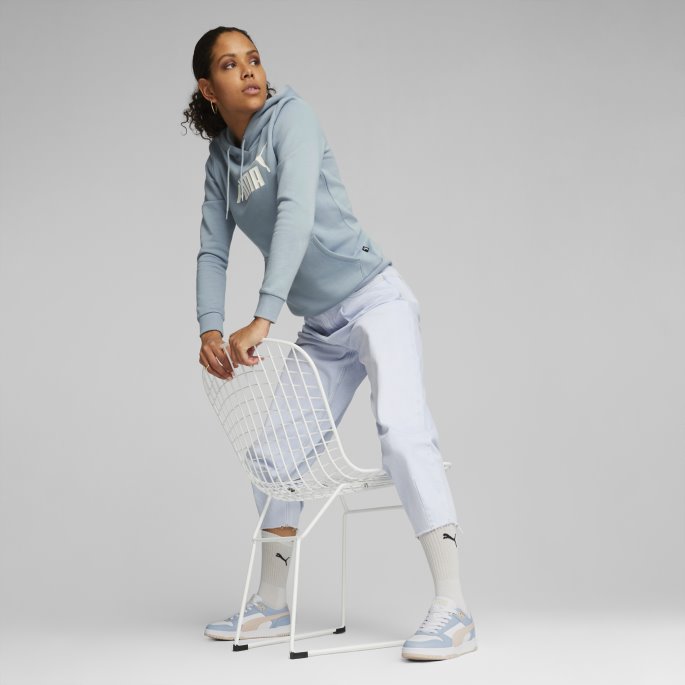 Essentials Logo Fl Dame Hettegenser Blå Vask Puma På Salg