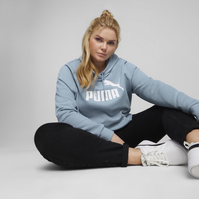Essentials Logo Fl Dame Hettegenser Blå Vask Puma På Salg