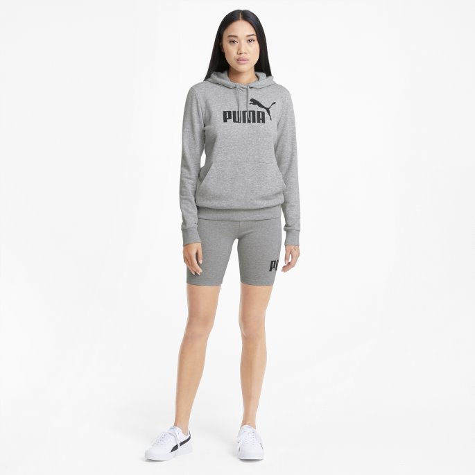 Lys Grå Lyng Puma På Tilbud Nødvendighet Logo Hettegenser For Damer