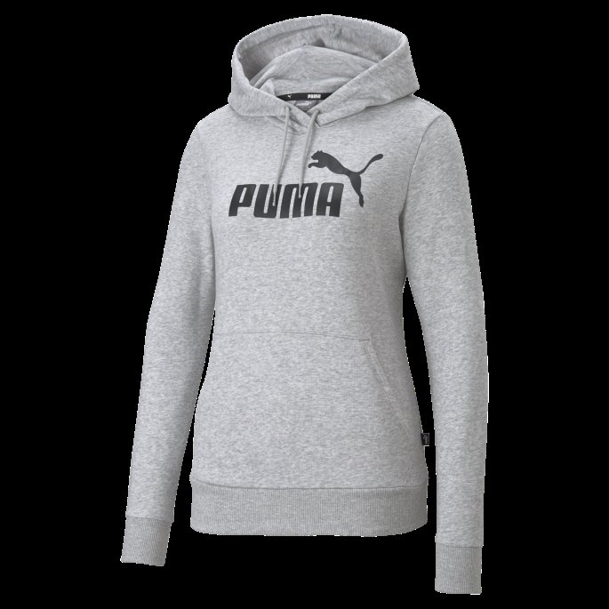 Lys Grå Lyng Puma På Tilbud Nødvendighet Logo Hettegenser For Damer