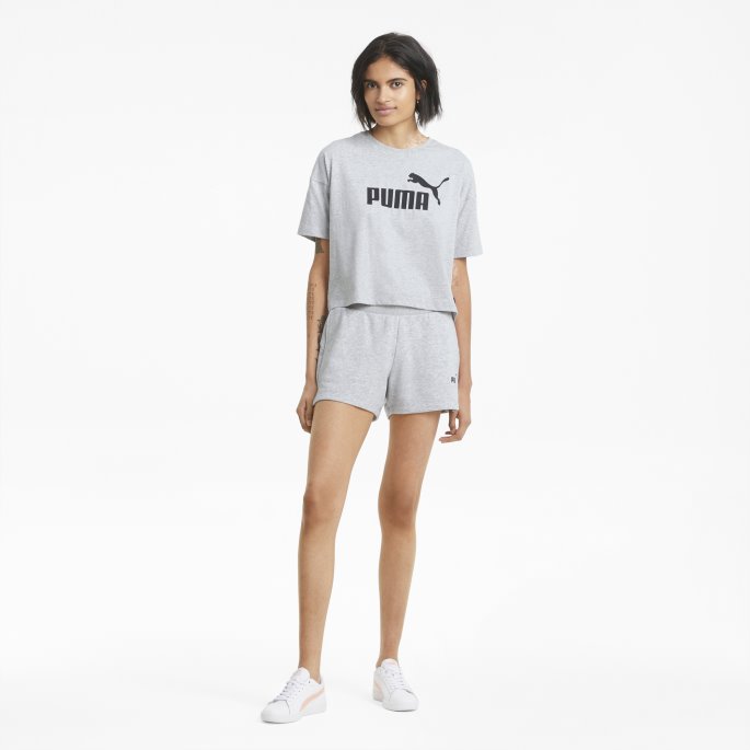 Lys Grå Lyng Essensielle Sweatshorts For Kvinner Puma På Tilbud