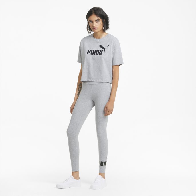Essentials Logo Dameleggings Lysegrå Lyng Puma På Salg