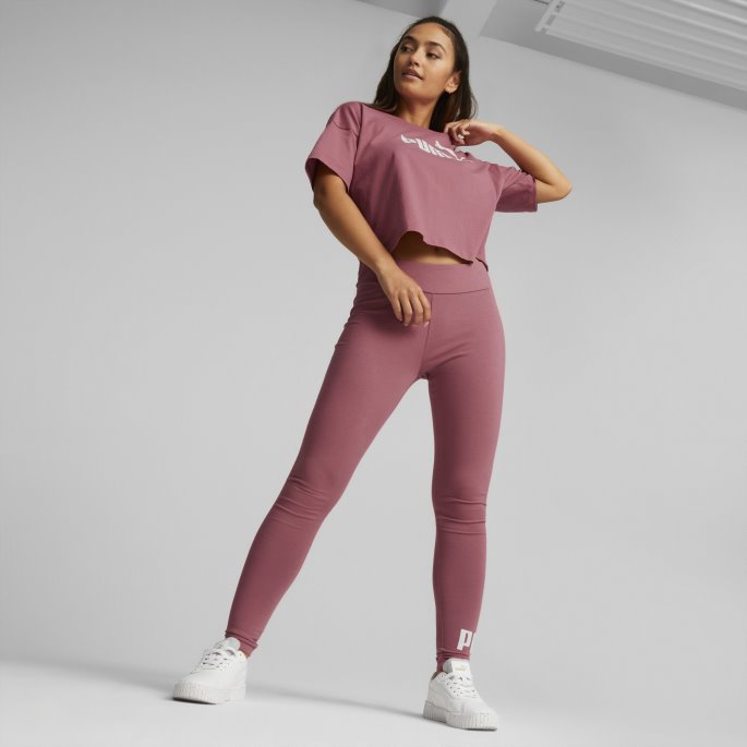 Essentials Logo Dameleggings Puma På Tilbud Støvete Orkidé