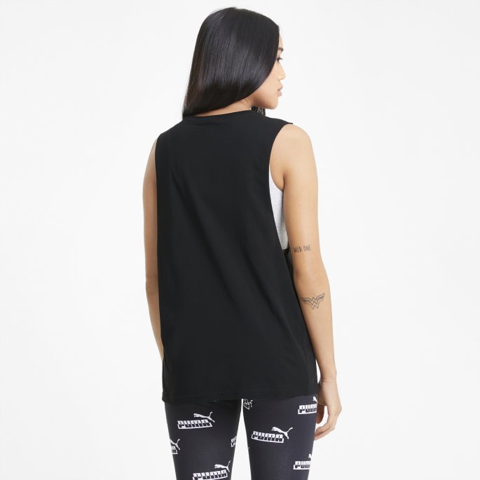 Essentials Logo Cut Off Dametopp Svart Puma På Salg