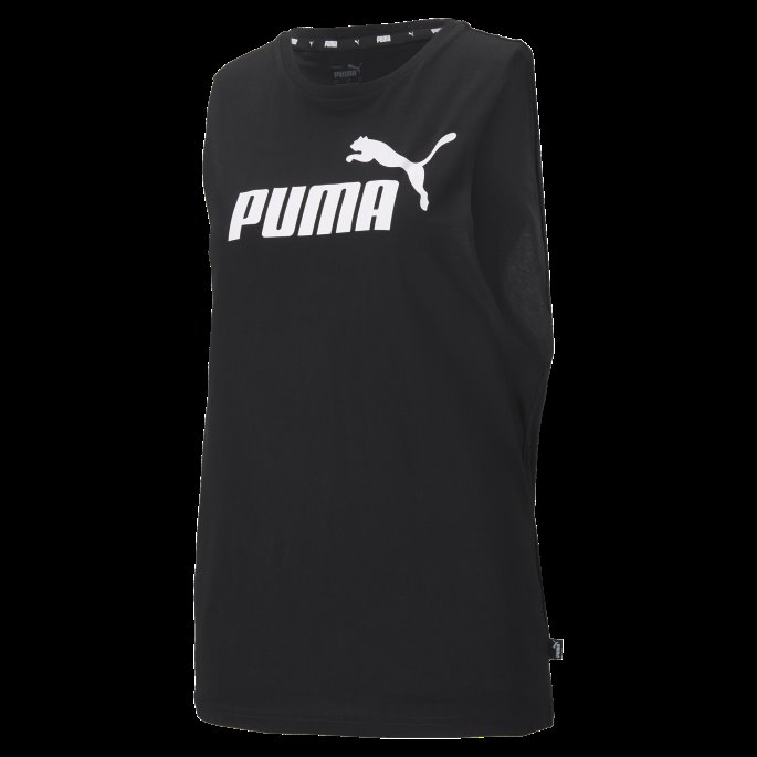 Essentials Logo Cut Off Dametopp Svart Puma På Salg