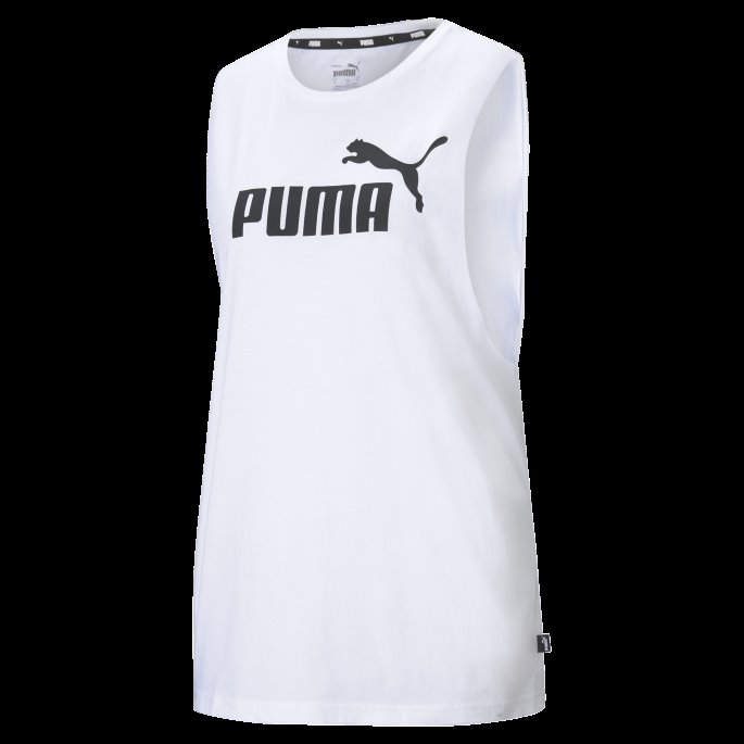 Puma På Tilbud Essensielle Logo Avskåret Dametopp Hvit
