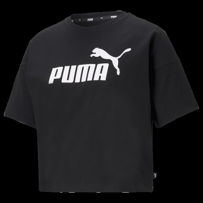 Black Essentials Logo Cropped Damet-skjorte Puma På Salg