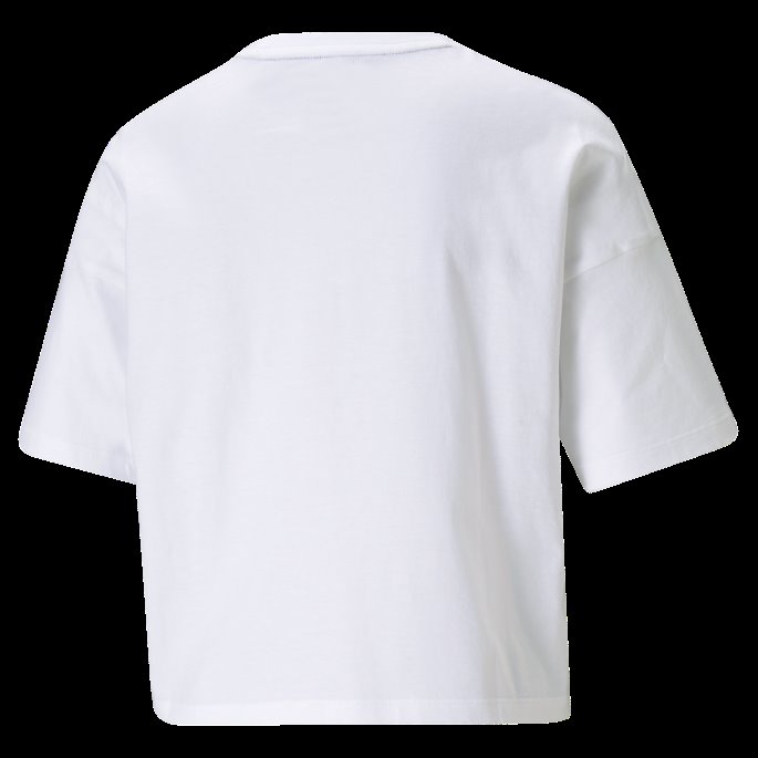 Puma På Salg Nødvendigheter Logo Cropped Dame T-skjorte Hvit