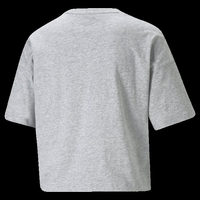Puma På Tilbud Lys Grå Lyng Essensielle Logo Cropped Dame T-skjorte