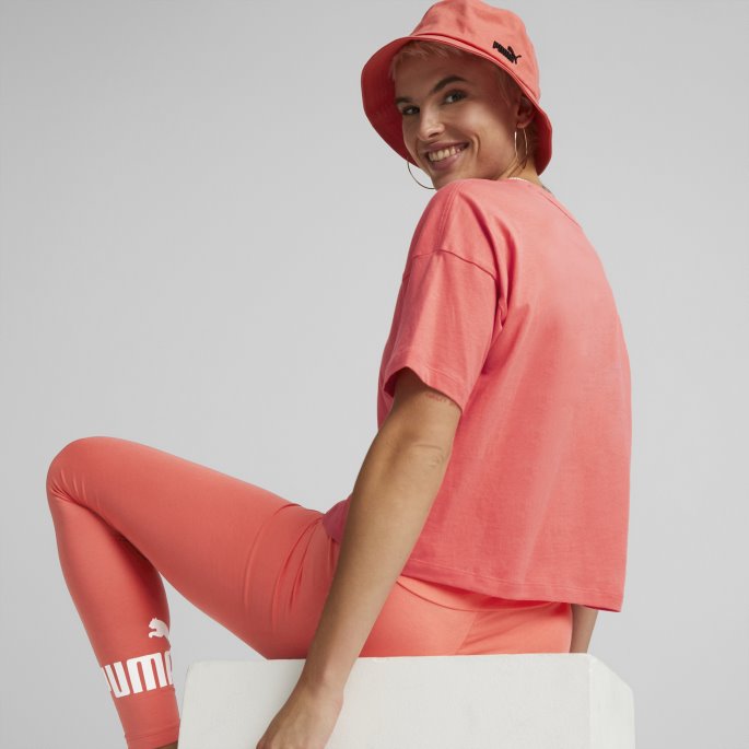 Puma På Salg Nødvendigheter Logo Cropped Dame Tee Laks