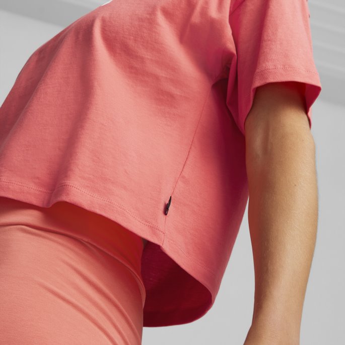 Puma På Salg Nødvendigheter Logo Cropped Dame Tee Laks