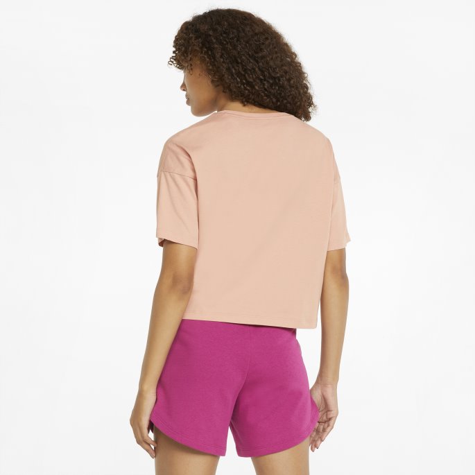 Rosett Essentials Logo Cropped Dame T-skjorte Puma På Salg