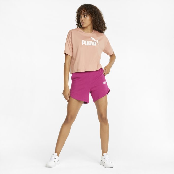 Rosett Essentials Logo Cropped Dame T-skjorte Puma På Salg