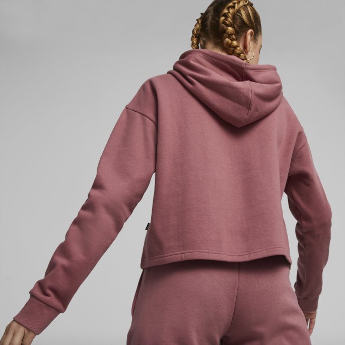 Puma På Tilbud Nødvendigheter Cropped Logo Dame Hettegenser Støvete Orkidé
