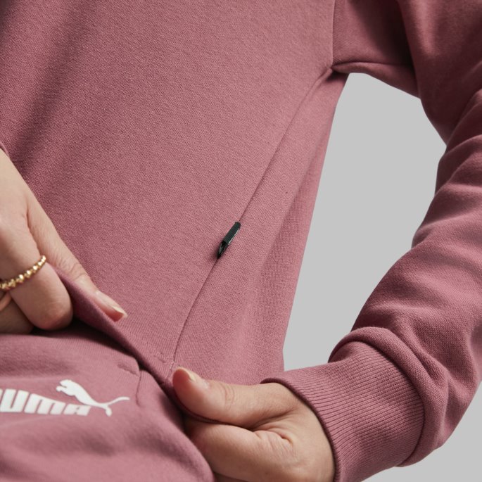 Puma På Tilbud Nødvendigheter Cropped Logo Dame Hettegenser Støvete Orkidé