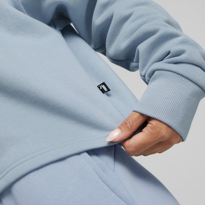Blue Wash Essentials Cropped Logo Dame Hettegenser Puma På Salg