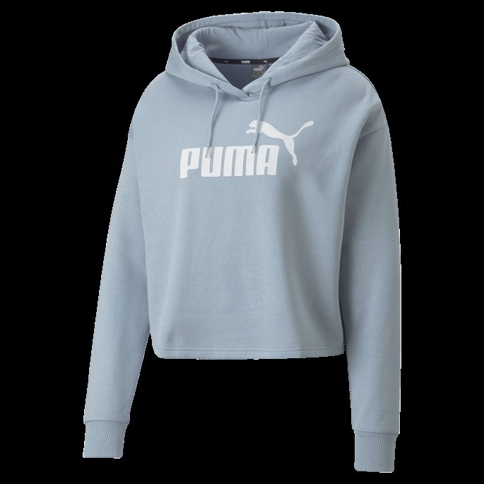 Blue Wash Essentials Cropped Logo Dame Hettegenser Puma På Salg