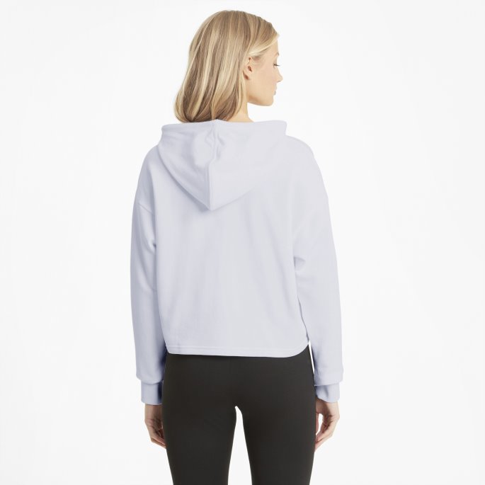 Essentials Logo Cropped Dame Hettegenser Puma På Salg Hvit