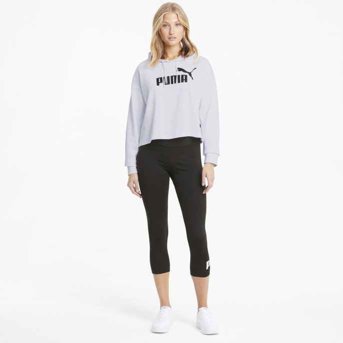 Essentials Logo Cropped Dame Hettegenser Puma På Salg Hvit
