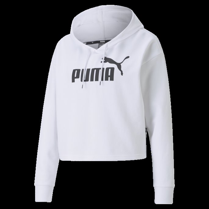 Essentials Logo Cropped Dame Hettegenser Puma På Salg Hvit