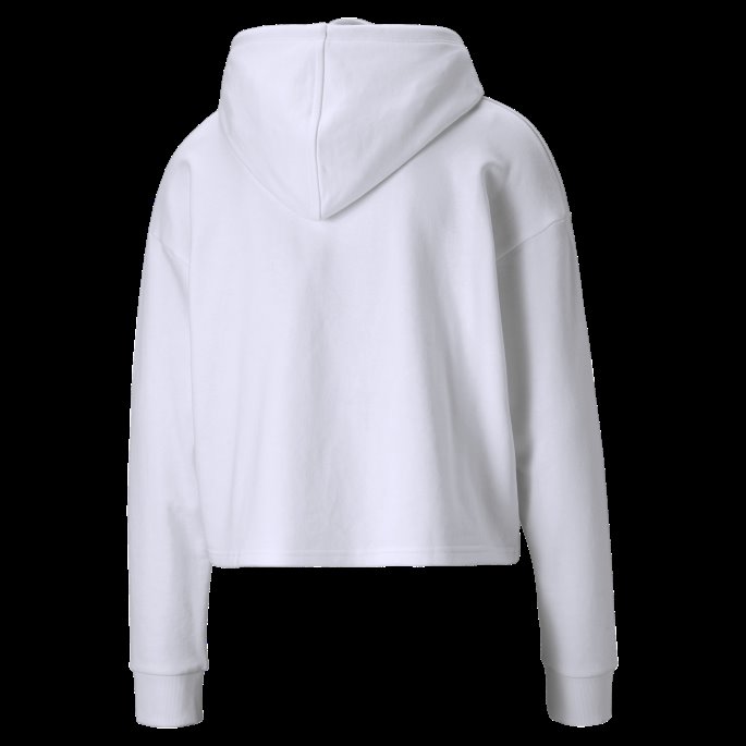 Essentials Logo Cropped Dame Hettegenser Puma På Salg Hvit