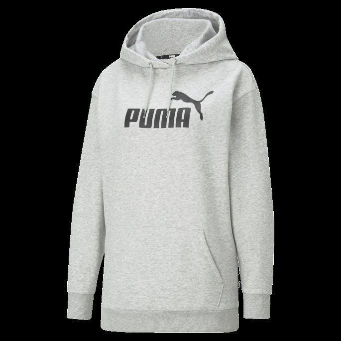 Essentials Logo Langstrakt Dame Hettegenser Lys Grå Lyng Puma På Tilbud