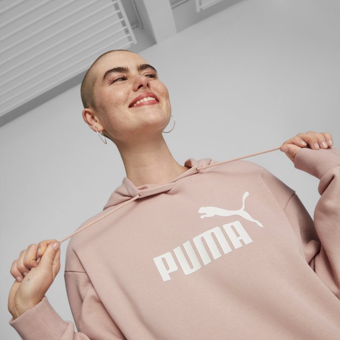 Essentials Logo Forlenget Hettegenser For Kvinner Rose Quartz Puma På Salg