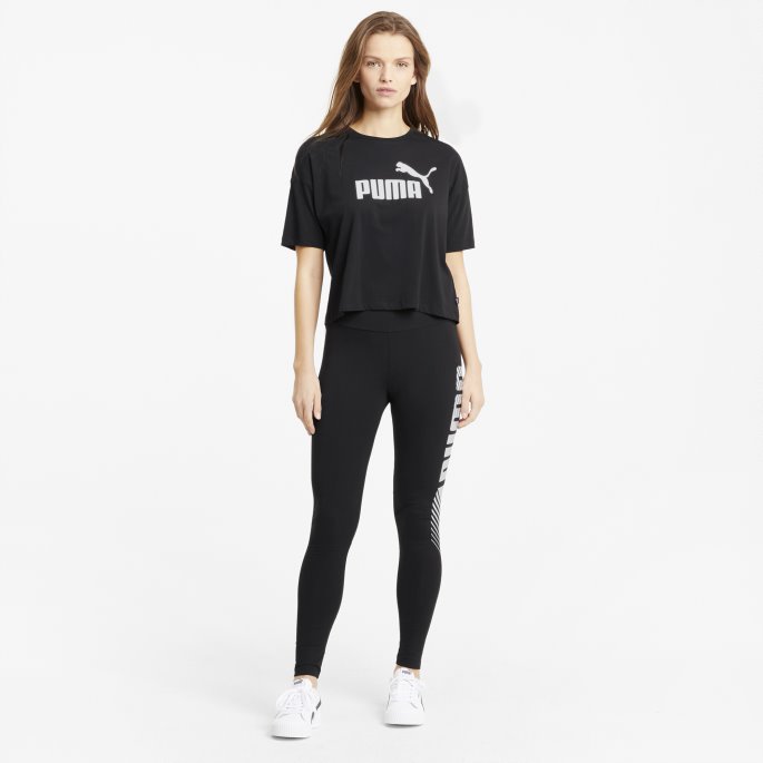 Essentials Grafisk Dameleggings Puma På Tilbud Svart