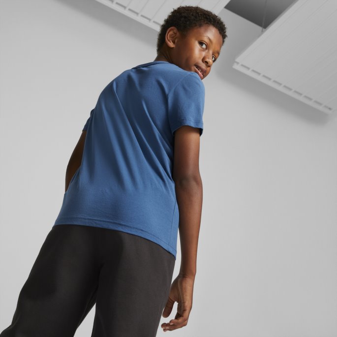 Essentials Logo Ungdoms T-skjorte Lake Blue Puma På Salg
