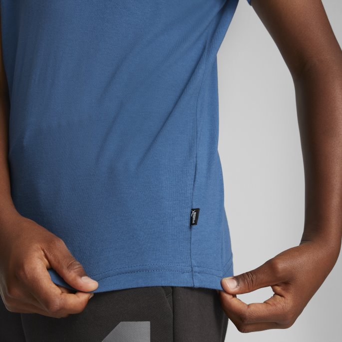 Essentials Logo Ungdoms T-skjorte Lake Blue Puma På Salg
