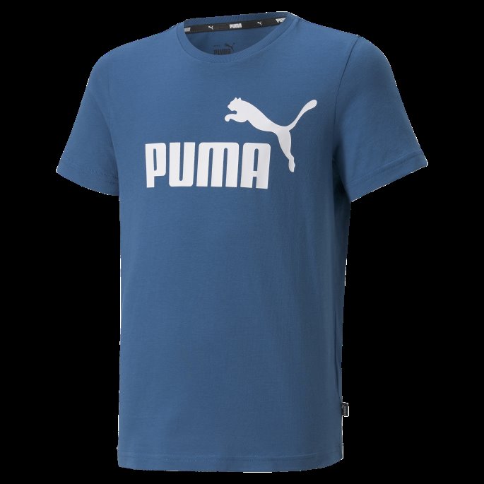 Essentials Logo Ungdoms T-skjorte Lake Blue Puma På Salg