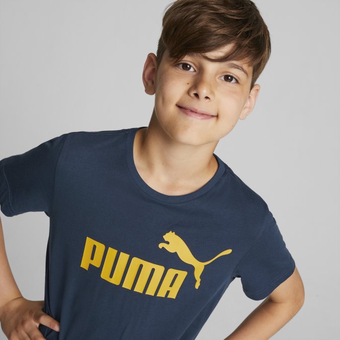 Marineblå Essentials Logo Ungdomst-skjorte Puma På Salg