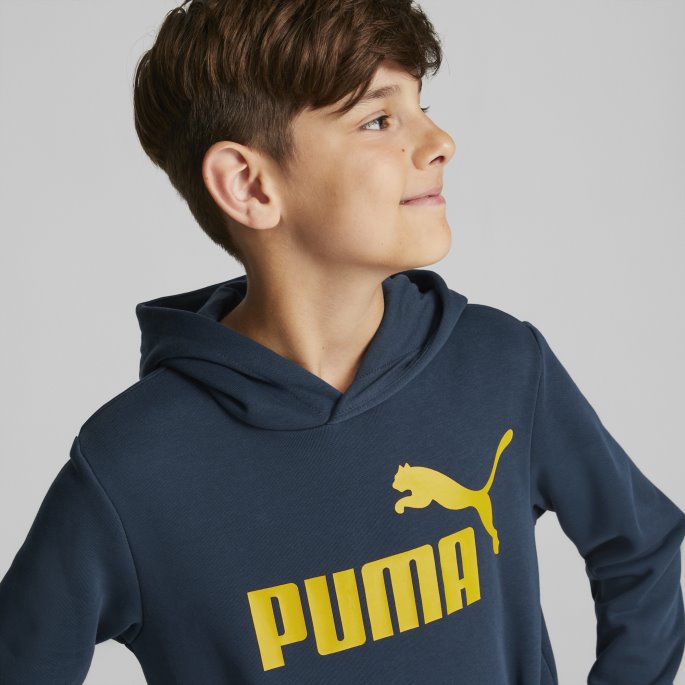 Marineblå Essentials Stor Logo Ungdomshettegenser Puma På Salg