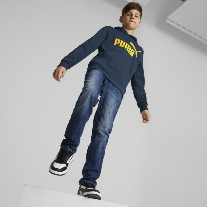 Marineblå Essentials Stor Logo Ungdomshettegenser Puma På Salg