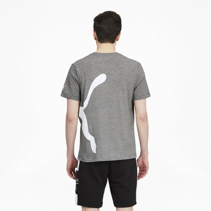 Oversized Logo Herre-t-skjorte Mellomgrå Lyng Puma På Salg