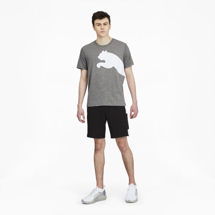 Oversized Logo Herre-t-skjorte Mellomgrå Lyng Puma På Salg
