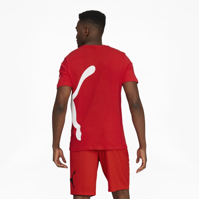 For All Time Rød Puma På Salg Oversized Logo Herre-t-skjorte