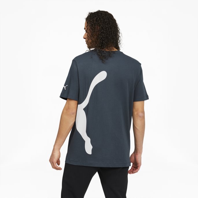 Oversized Logo Herre-t-skjorte Puma På Salg Mørk Skifer
