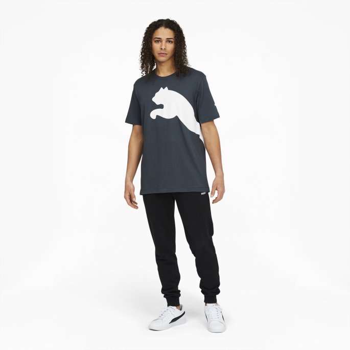 Oversized Logo Herre-t-skjorte Puma På Salg Mørk Skifer
