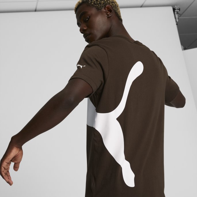Puma På Salg Oversized Logo Herre-t-skjorte Dyp Oliven