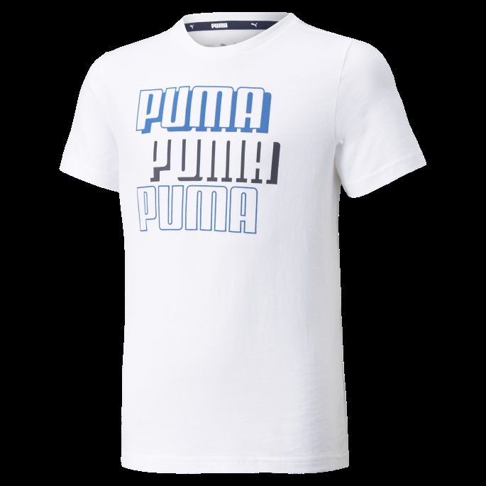 Hvit-fremtidig Blå Puma På Salg Alpha Ungdoms-t-skjorte